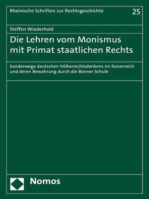 cover image of Die Lehren vom Monismus mit Primat staatlichen Rechts